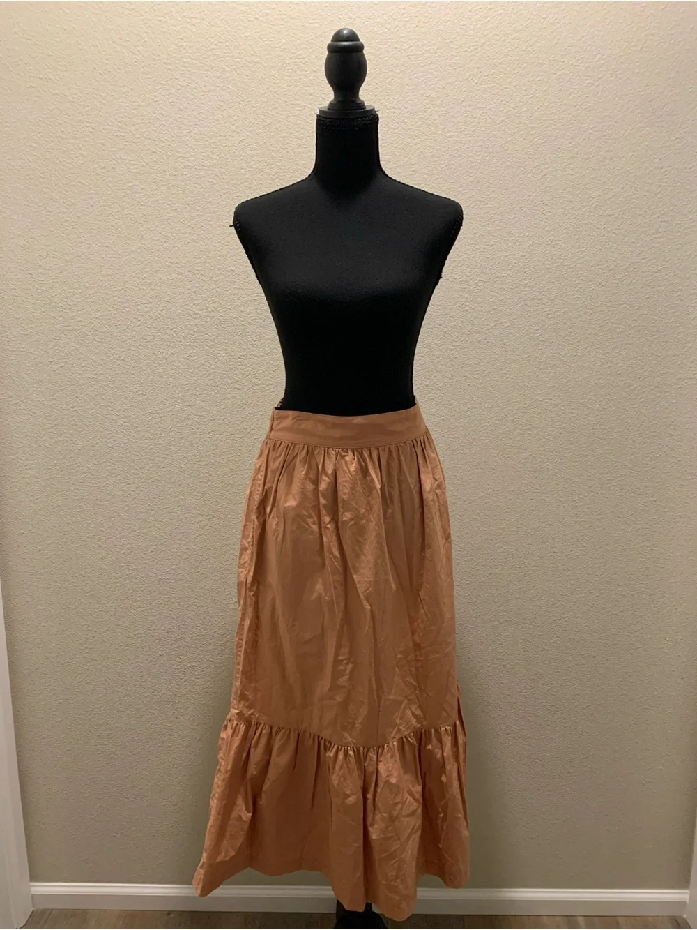 a new day 100% Cotton Peachy-Tan Tiered Maxi Skirt With Pockets 😍 (Size L)